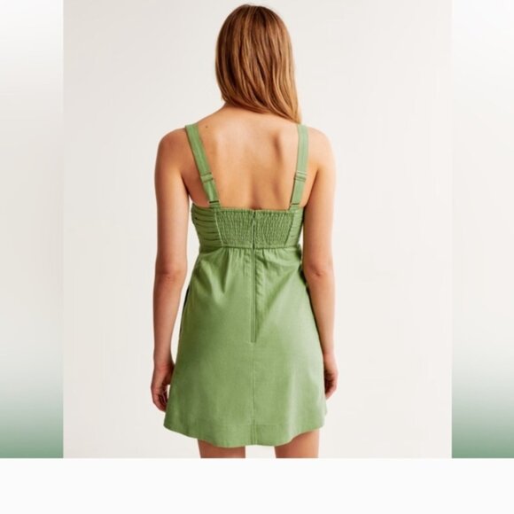 Abercrombie & Fitch Green Mini Pleated Tank Dress - Picture 2 of 2